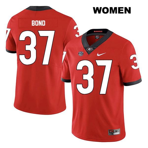 Georgia Bulldogs Women's Patrick Bond #37 NCAA Legend Authentic Red Nike Stitched College Football Jersey AIA4456NP